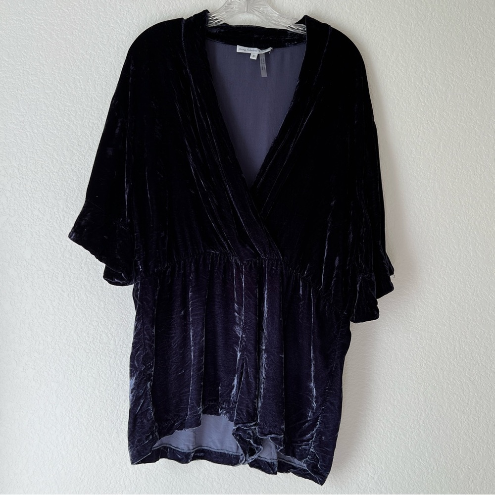 Young Fabulous & Broke Violet Blue Velvet Romper Size Small